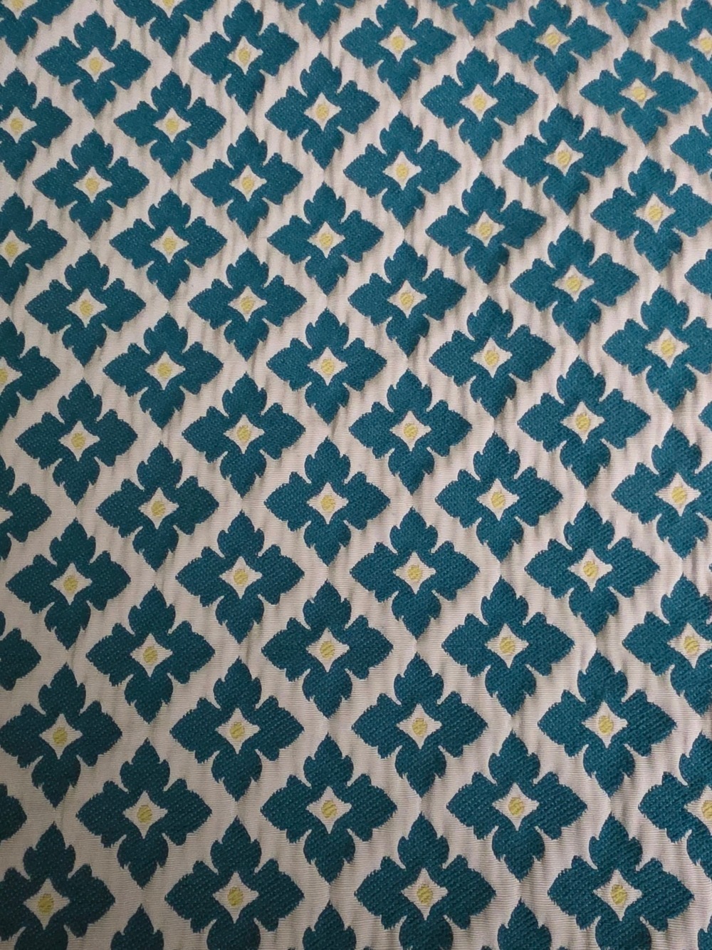 4/$67 Deal! Blue, Green, White Geometric Cotton Fabric Panel - Picture 12 of 14
